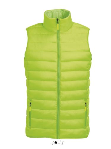 Férfi WAVE könnyű bélelt steppelt mellény, SOL'S SO01436, Neon Lime-XL