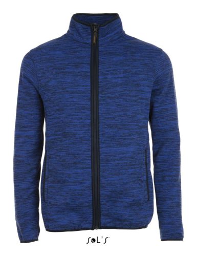 Uniszex TURBO cipzáras unisex vastag polár pulóver, SOL'S SO01652, Bugatti Blue/Navy Pro-3XL