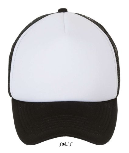 Uniszex hálós 5 paneles baseball sapka, SOL'S SO01668, White/Black-U