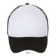 Uniszex hálós 5 paneles baseball sapka, SOL'S SO01668, White/Black-U