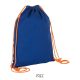 Uniszex DISTRICT pamut vászon tornazsák, SOL'S SO01671, Royal Blue/Orange-U