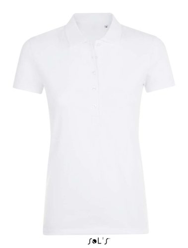 Női PHOENIX sztreccs galléros póló, SOL'S SO01709, White-L