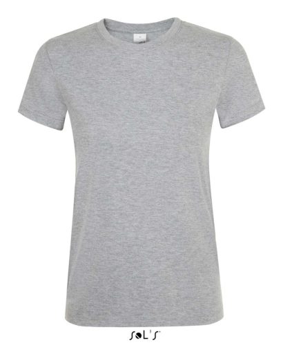 Női REGENT kereknyakú rövid ujjú pamut póló, SOL'S SO01825, Grey Melange-2XL