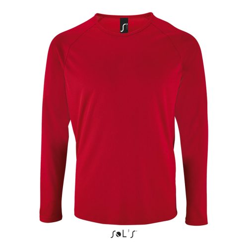 Férfi hosszú ujjú sport póló, SOL'S SO02071, Red-S