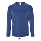 Férfi hosszú ujjú sport póló, SOL'S SO02071, Royal Blue-2XL