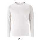 Férfi hosszú ujjú sport póló, SOL'S SO02071, White-L