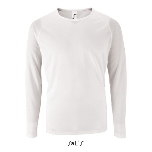 Férfi hosszú ujjú sport póló, SOL'S SO02071, White-L