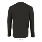 Férfi IMPERIAL hosszú ujjú környakas pamut póló, SOL'S SO02074, Deep Black-2XL