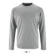 Férfi IMPERIAL hosszú ujjú környakas pamut póló, SOL'S SO02074, Grey Melange-XS