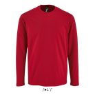 Férfi IMPERIAL hosszú ujjú környakas pamut póló, SOL'S SO02074, Red-XS