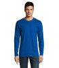 Férfi IMPERIAL hosszú ujjú környakas pamut póló, SOL'S SO02074, Royal Blue-L