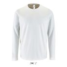 Férfi IMPERIAL hosszú ujjú környakas pamut póló, SOL'S SO02074, White-L