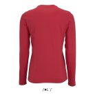 Női IMPERIAL hosszú ujjú környakas pamut póló, SOL'S SO02075, Red-2XL