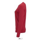 Női IMPERIAL hosszú ujjú környakas pamut póló, SOL'S SO02075, Red-2XL