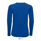 Női IMPERIAL hosszú ujjú környakas pamut póló, SOL'S SO02075, Royal Blue-2XL