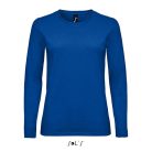 Női IMPERIAL hosszú ujjú környakas pamut póló, SOL'S SO02075, Royal Blue-S