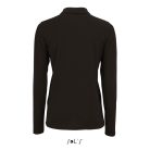 Női PERFECT hosszú ujjú galléros piké póló, SOL'S SO02083, Black-XL