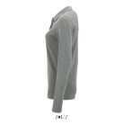 Női PERFECT hosszú ujjú galléros piké póló, SOL'S SO02083, Grey Melange-2XL