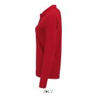 Női PERFECT hosszú ujjú galléros piké póló, SOL'S SO02083, Red-XL