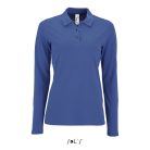 Női PERFECT hosszú ujjú galléros piké póló, SOL'S SO02083, Royal Blue-L