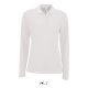 Női PERFECT hosszú ujjú galléros piké póló, SOL'S SO02083, White-2XL