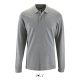 Férfi PERFECT hosszú ujjú galléros piké póló, SOL'S SO02087, Grey Melange-3XL