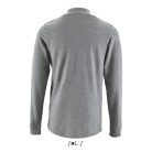 Férfi PERFECT hosszú ujjú galléros piké póló, SOL'S SO02087, Grey Melange-3XL