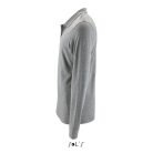 Férfi PERFECT hosszú ujjú galléros piké póló, SOL'S SO02087, Grey Melange-3XL