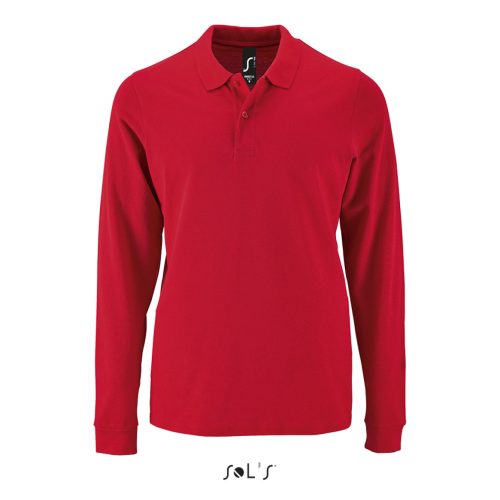 Férfi PERFECT hosszú ujjú galléros piké póló, SOL'S SO02087, Red-2XL