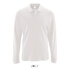 Férfi PERFECT hosszú ujjú galléros piké póló, SOL'S SO02087, White-2XL