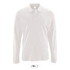 Férfi PERFECT hosszú ujjú galléros piké póló, SOL'S SO02087, White-3XL