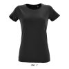 Női REGENT FIT kreknyakú rövid ujjú póló, SOL'S SO02758, Deep Black-2XL