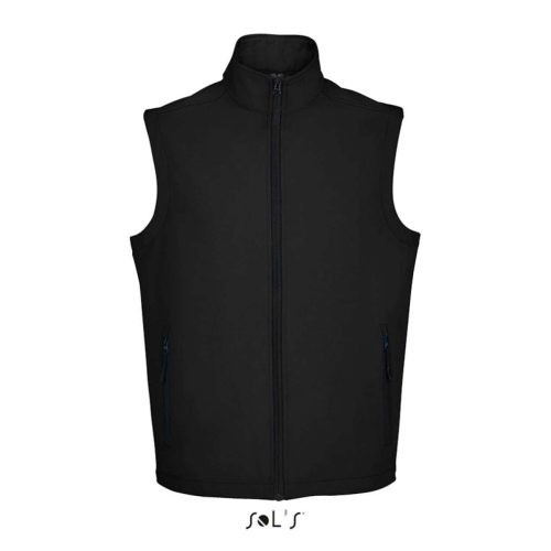 Férfi RACE cipzáras softshell mellény, SOL'S SO02887, Black-M