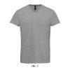 Férfi MPERIAL V-nyakú rövid ujjú póló, SOL'S SO02940, Grey Melange-2XL