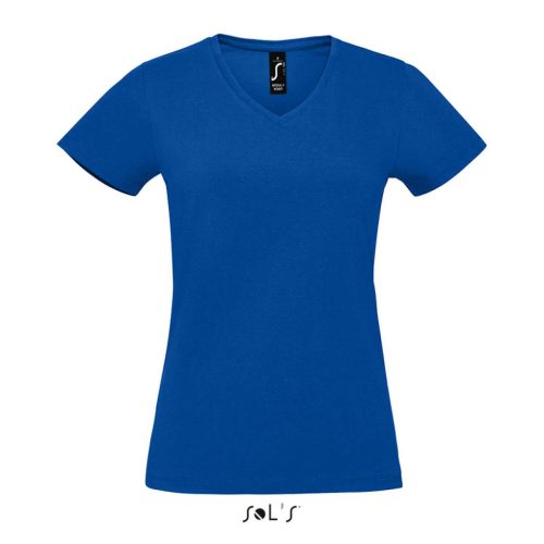 Női MPERIAL V-nyakú rövid ujjú póló, SOL'S SO02941, Royal Blue-L