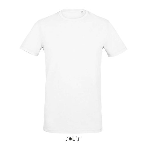 Férfi MILLENIUM sztreccs póló, kereknyakú rövid ujjú, SOL'S SO02945, White-3XL