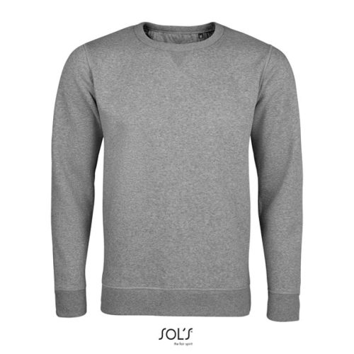 Férfi környakas pulóver, SOL'S SO02990, Grey Melange-2XL