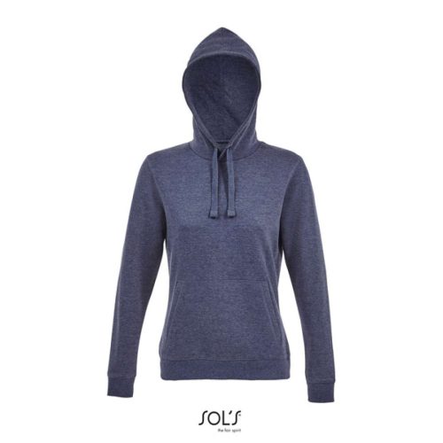 Női kapucnis pulóver, SOL'S SO03103, Heather Denim-M