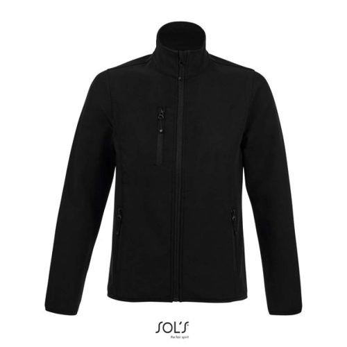 Női RADIAN 3 rétegű cipzáras softshell dzseki, SOL'S SO03107, Black-M