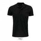 Férfi PLANET organikus rövid ujjú galléros póló, SOL'S SO03566, Black-L