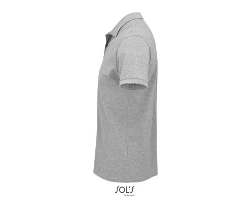 Férfi PLANET organikus rövid ujjú galléros póló, SOL'S SO03566, Grey Melange-2XL