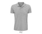 Férfi PLANET organikus rövid ujjú galléros póló, SOL'S SO03566, Grey Melange-5XL