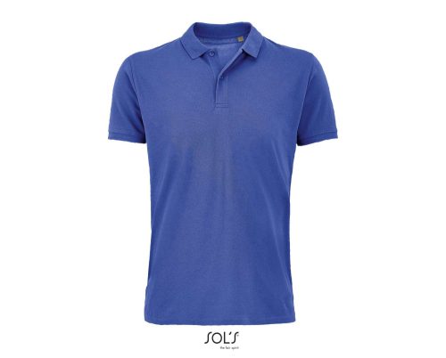 Férfi PLANET organikus rövid ujjú galléros póló, SOL'S SO03566, Royal Blue-2XL