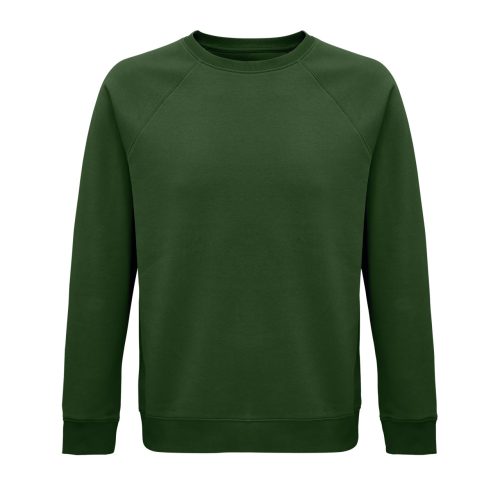 Uniszex  organikus környakas pulóver, SOL'S SO03567, Bottle Green-XS