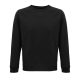 Uniszex  organikus környakas pulóver, SOL'S SO03567, Black-L