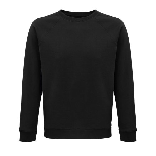 Uniszex  organikus környakas pulóver, SOL'S SO03567, Black-XL