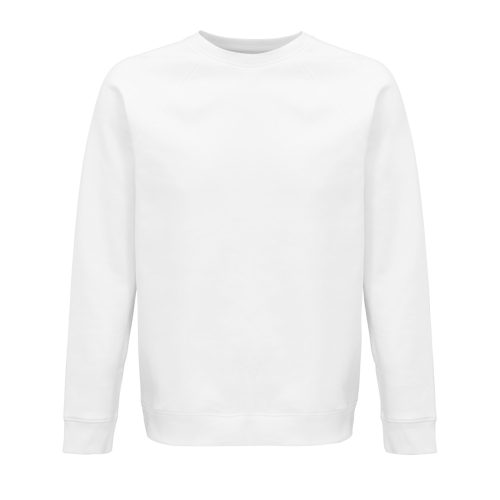 Uniszex  organikus környakas pulóver, SOL'S SO03567, White-2XL