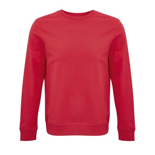 Uniszex  organikus környakas pulóver frottír béléssel, SOL'S SO03574, Red-XL