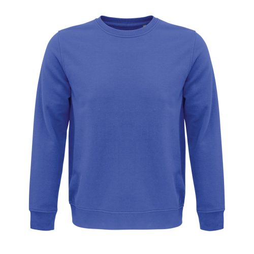 Uniszex  organikus környakas pulóver frottír béléssel, SOL'S SO03574, Royal Blue-2XL