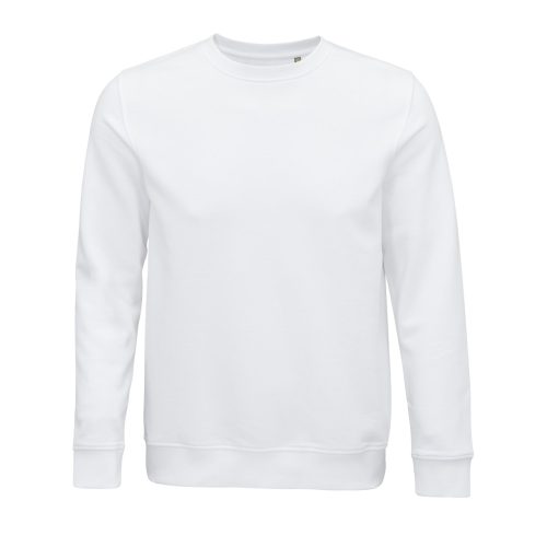 Uniszex  organikus környakas pulóver frottír béléssel, SOL'S SO03574, White-2XL